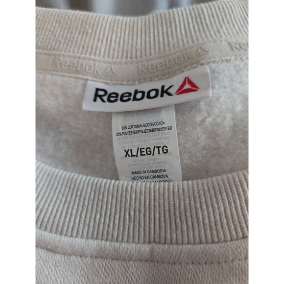 Reebok Women’s 2-Piece Set XL Jogger Sweatpants Crewneck Sweatshirt Beige - Picture 5 of 7